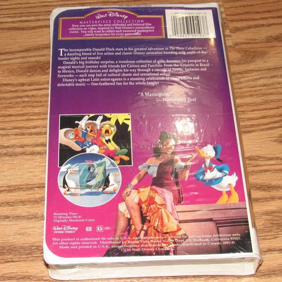 Walt Disney Masterpiece Collection “THE THREE CABALLEROS” (VHS)~SEALED! - Picture 2 of 4